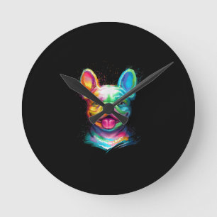Horloge Ronde Joyeux French Bulldog