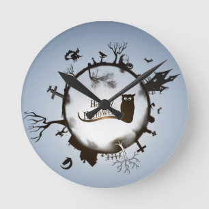 Horloge Ronde Joyeux Halloween Éffrayant Thème