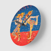 Horloge Ronde Joyeux jesters (Angle)
