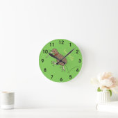 Horloge Ronde Joyeux kiwi de saut avec dessin de cravate arc (Maison)