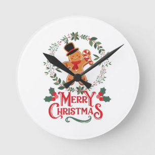 Horloge Ronde Joyeux Noël