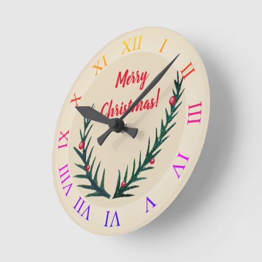 Horloge Ronde Joyeux Noël (Angle)