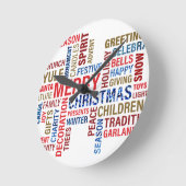 Horloge Ronde "Joyeux Noël" (Angle)