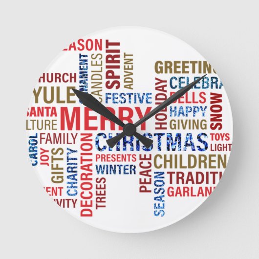Horloge Ronde "Joyeux Noël" (Recto)