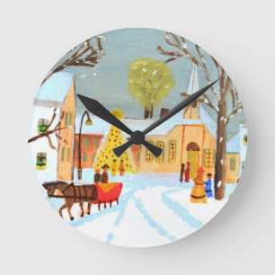 Horloge Ronde Joyeux Noël