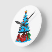 Horloge Ronde Joyeux Noël 3D (Angle)