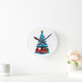 Horloge Ronde Joyeux Noël 3D (Maison)