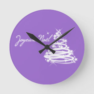 Horloge Ronde Joyeux Noël avec l'arbre de Noël