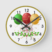 Horloge Ronde Joyeux Noël, conception festive, (Recto)