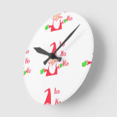 Horloge Ronde Joyeux Noël Joyeux Noël Funny Père Noël Hohoho (Angle)