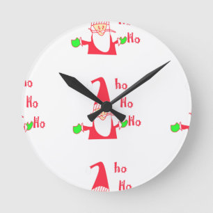 Horloge Ronde Joyeux Noël Joyeux Noël Funny Père Noël Hohoho