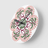 Horloge Ronde Joyeux palmier de Noël Mandala (Angle)