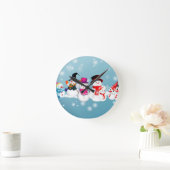 Horloge Ronde Joyeux Snowmen (Maison)