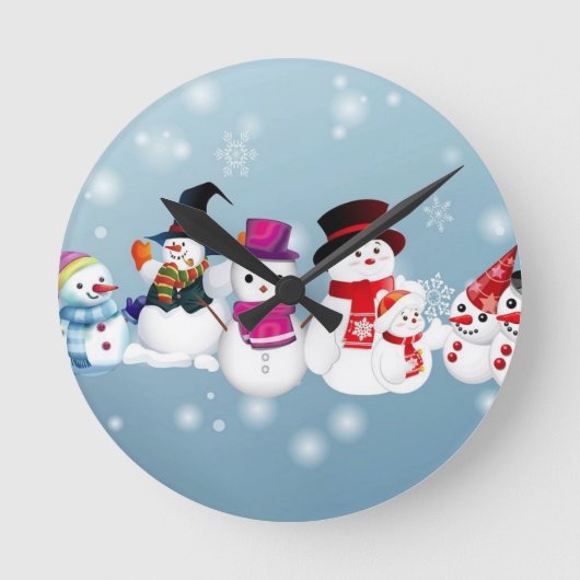 Horloge Ronde Joyeux Snowmen (Recto)