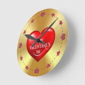 Horloge Ronde Joyeux Valentine ! (Angle)