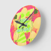 Horloge Ronde Joyful Celebration Design : Aujourd'hui est mon an (Angle)