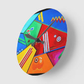 Horloge Ronde Joyful Mood - Artwork by Galina - (Angle)