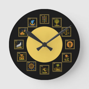 Horloge Ronde Judaica 12 tribus d'horloge de l'Israël