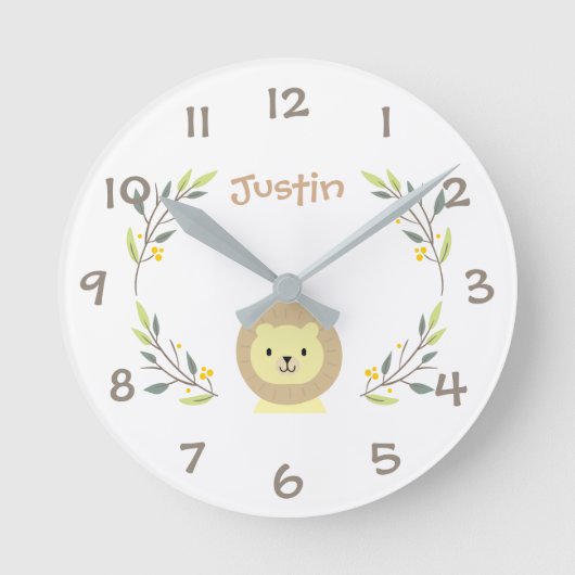 Horloge Ronde Jules Safari Animals Kids Nursery Wall Clock (Recto)