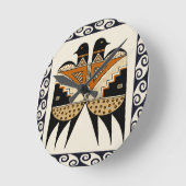 Horloge Ronde Jumeaux Oiseaux de Mimbres (Angle)