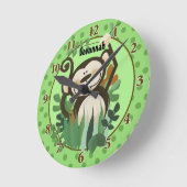 Horloge Ronde Jungle Monkey Wall Clock (Green) (Angle)
