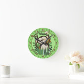 Horloge Ronde Jungle Monkey Wall Clock (Green) (Maison)