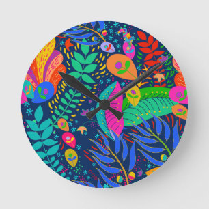 Horloge Ronde Jungle tropical hawaïen