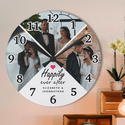 Horloge Ronde Jusqu'à la fin des temps Collage photo d'un couple