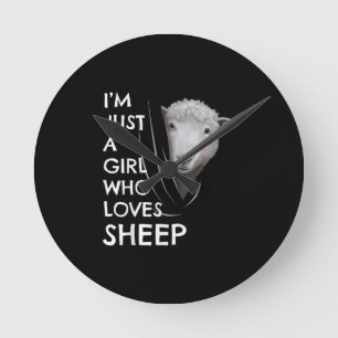 Horloge Ronde Just A Girl Who Love sheep Sheep Fans gift