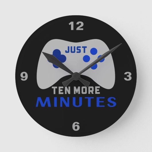 Horloge Ronde Juste Dix Minutes De Plus Black Gamer (Recto)