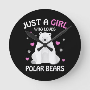 Horloge Ronde Juste Une Fille Qui Aime Les Ours Polaires Les Fil