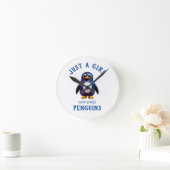 Horloge Ronde Juste une fille qui aime les pingouins (Maison)