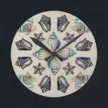 Horloge Ronde Kaleidoscope côtier I<br><div class="desc">Marine</div>