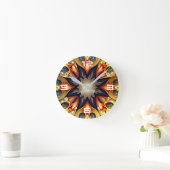Horloge Ronde Kaleidoscope Mandala Flower Design-23091 (Maison)