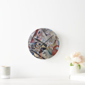 Horloge Ronde Kandinsky En Gris Oeuvre Abstraite (Maison)
