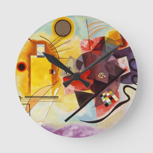 Horloge Ronde Kandinsky jaune bleu (Recto)