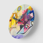 Horloge Ronde Kandinsky jaune-rouge-bleu (Angle)