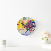 Horloge Ronde Kandinsky jaune-rouge-bleu (Maison)