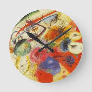 Horloge Ronde Kandinsky Noir frappe la peinture Abstraite