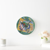 Horloge Ronde Kandinsky Red Oval Abstract Artwork Green Yellow (Maison)