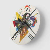 Horloge Ronde Kandinsky Sur Blanc Deux Peintures Abstraites (Angle)