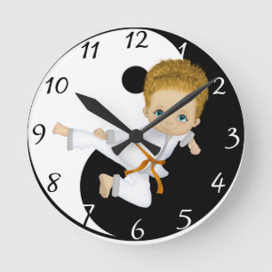 Horloge Ronde Karate Boy Clock
