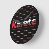 Horloge Ronde Karate Martial Arts Rouge (Angle)