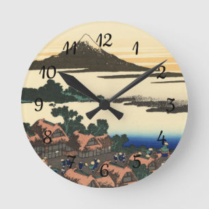 Horloge Ronde Katsushika Hokusai Dawn dans la province de Kai