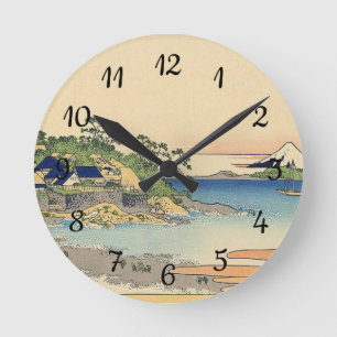 Horloge Ronde Katsushika Hokusai Enoshima dans la province de Sa