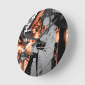 Horloge Ronde KAWAII Japanese Girl clock (Angle)