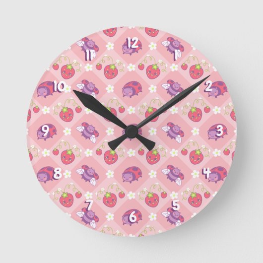 Horloge Ronde Kawaii Ladybug (Recto)