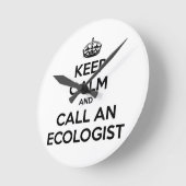 Horloge Ronde Keep Calm and Call à l'ecologiste (Angle)