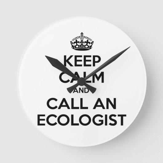 Horloge Ronde Keep Calm and Call à l'ecologiste (Recto)