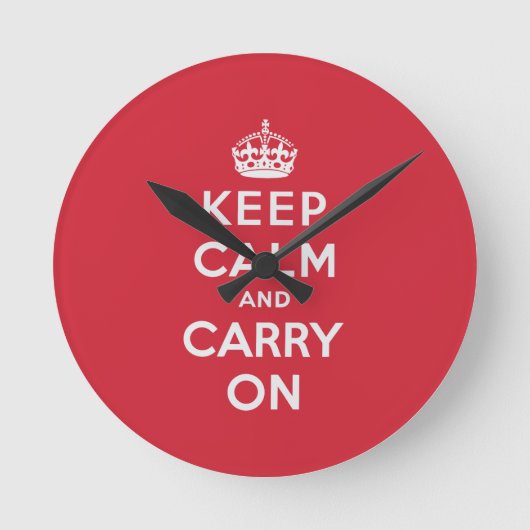 Horloge Ronde Keep Calm and Carry (Recto)